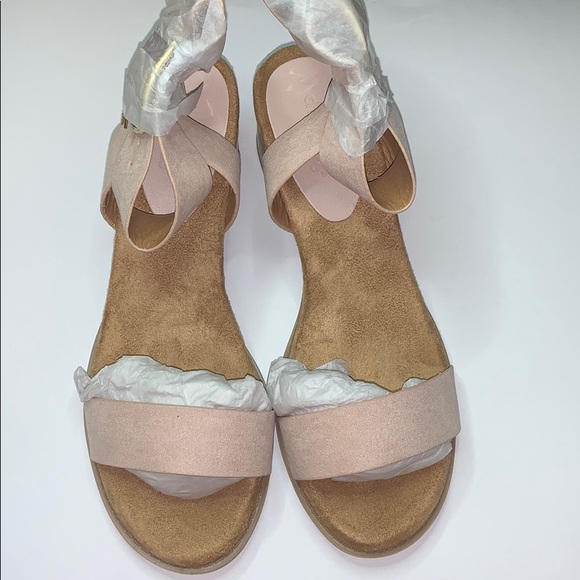 Charlotte Russe Shoes - Charlotte Russe Suede Mini Wedge Sandal 👡